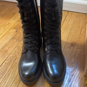 Steve Madden Danen Leather Combat Boots NWT